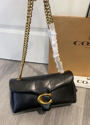 Сумка жіноча coach чорна з натуральної шкіри