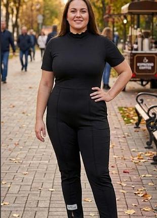 Комбінезон жіночий  shein  черний рубчік  m - l