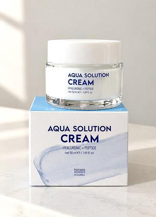 Tenzero aqua solution cream крем для обличчя з гіалуроновою кислотою і пептидами, 50 мл