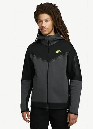 Толстовка чоловіча nike sportswear tech fleece full-zip hoodie black