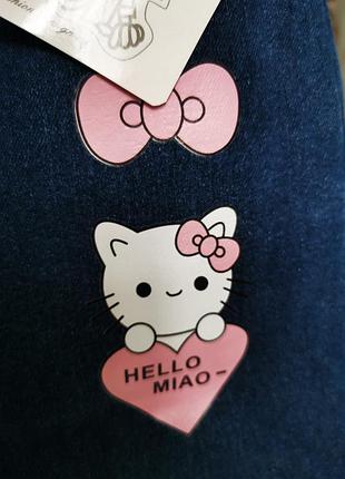 Джинси для дівчинки hello miao утеплені сині р. 130