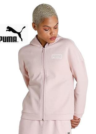 Теплое зип-худи оверсайз на флисе puma, теплая плотная толстовка puma на девочку 8-10 лет