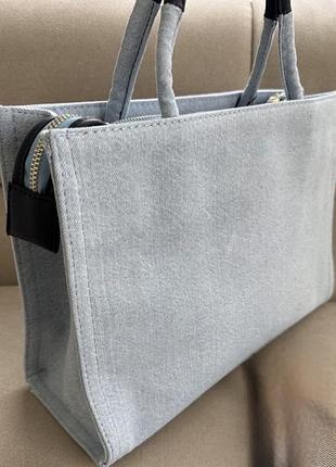 Джинсова сумка квадратна сумка loewe шопер 2