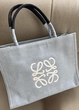 Джинсова сумка квадратна сумка loewe шопер