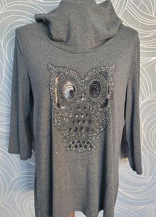🦉 🦉 🦉 сова новий м'який подовжений красивий джемпер, високий комір 🦉 🦉 🦉