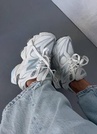 Кроссовки new balance 9060 raincloud quarry blue leather