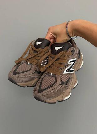 Кроссовки new balance 9060 chocolate white