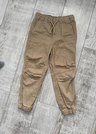 Брюки для дітей h&m бежеві котонові джогери 4-5 років 110 см