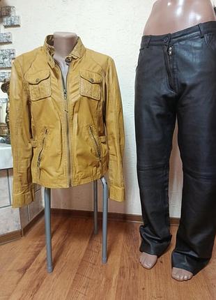 Фірмові натуральні шкіряні штани та шкіряна куртка l-xl