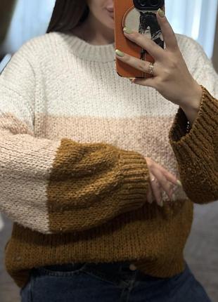 Светр pull&bear оверсайз крупна вʼязка 2