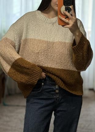Светр pull&bear оверсайз крупна вʼязка 3