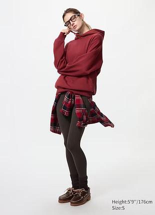 Uniqlo active лосины леггинсы утепленные heattech коричневые м