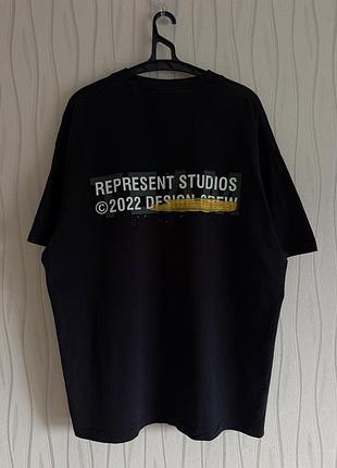 Оригінальна футболка represent оверсайз розмір м чорного кольору