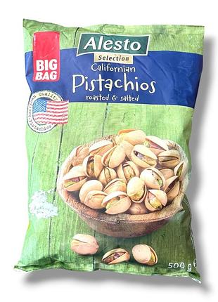 Фисташки калифорнийские жареные соленые alesto selection californian pistachios big bag 500 г