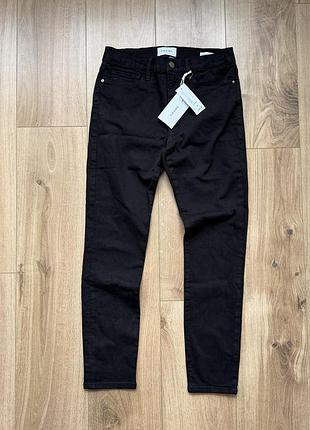 Джинси frame le skinny de jeanne crop film noir jeans