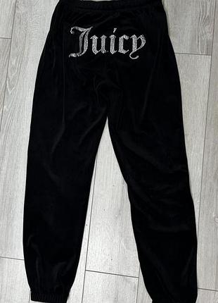 Спортивні штани juicy couture, оригінал, чорний колір, чудовий стан, розмір m, проте може бути і на s і на l, велюр, теплі