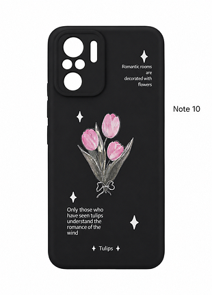 Чохол redmi note 10 4g з принтом тюльпани