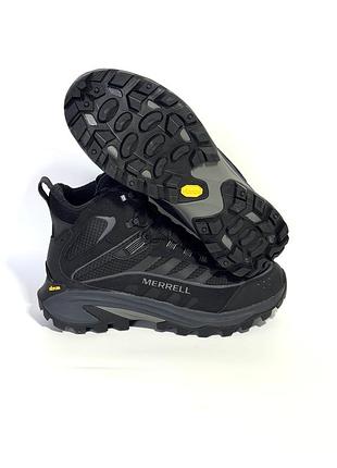 Оригінал ботінки merrell j068305 moab speed 2 thermo mid wp triple black оригинал ботинки трекінгові мерели осінь демісезон осінь зима високі кросівки 4