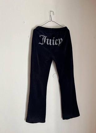 Штани жіночі juicy couture чорні велюрові з логотипом ззаду