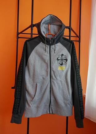 Nike m | сіро-чорна толстовка на блискавці 
nike zip hoodie m / сірий зіпка