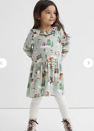 Дитяча новорічна сукня для фотосесій з принтом тварин від бренду h&m розмір 92, 2 роки