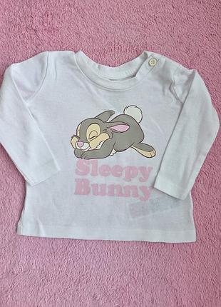 Лонгслів 3 - 6 місяців disney baby at primark «sleepy bunny», зріст 68