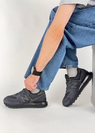 Водонепроникні кросівки new balance 574 classic gtx dark grey black