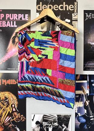 Missoni яскрава вінтажна хустка з абстрактним різнокольоровим геометричним принтом