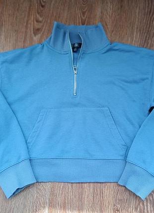 Укороченный оверсайз свитшот на молнии half-zip (в стиле lulemon scuba) размер s