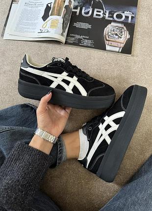 Asics onitsuka tiger tokuten black beige platform