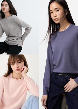 Мериносовий джемпер кофта uniqlo s вовна шерсть s м