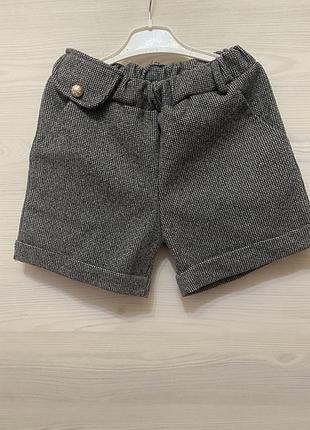 Теплі шорти для дівчинки в клітинку / твід (child fashion, італія, 11-12 років)
