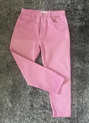 Джинси жіночі bershka mom рожеві, розмір eur 40 (l)