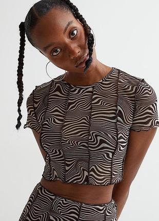Футболка топ-сітка в смужку h&m / divided s