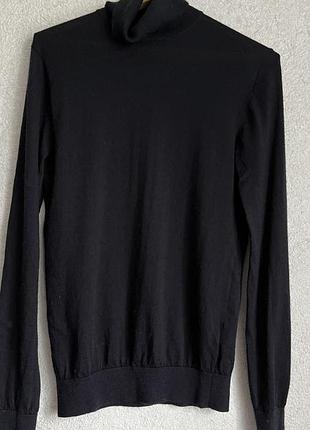 Чорний чоловічий/жіночий гольф we з 100% мериносової вовни (merino wool)p.l