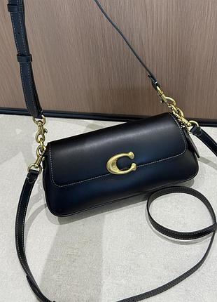 Сумка жіноча coach натуральна шкіра чорна