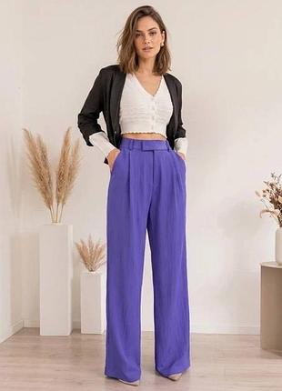 Zara широкі штани на високій посадці зі стрілками