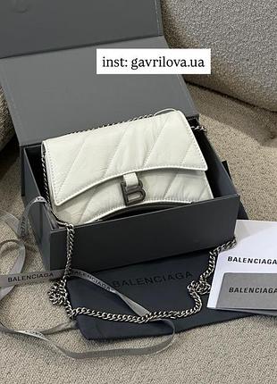 Сумочка crush small chain bag quilted in white\silver💝