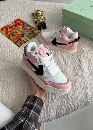 Кросівки off-white sponge mid top pink white   арт 16033