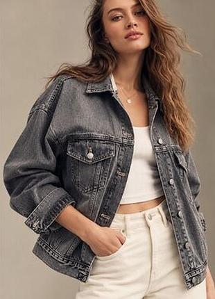 Куртка женская джинс pull &amp; bear gris