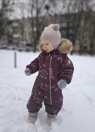 Зимовий комбінезон для дівчаток з хутром та капюшоном