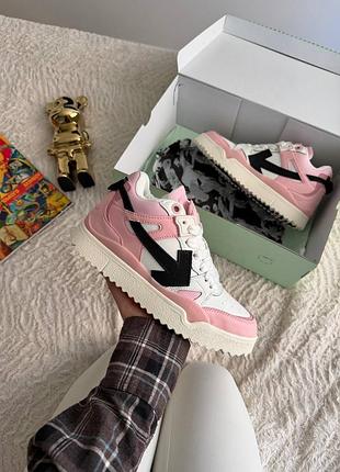 Кросівки off-white sponge mid top pink white арт 16033