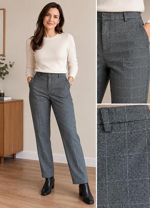 Брюки uniqlo xl — сірі в клітинку