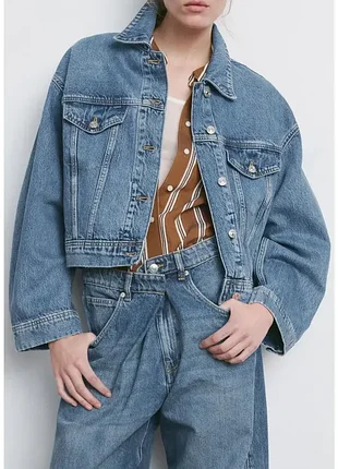 Куртка женская джинс pull &amp; bear blue