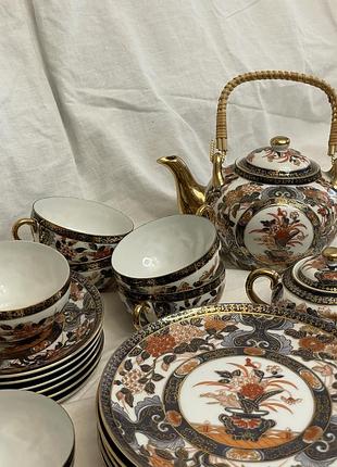 Японский винтажный сервиз saji fine china на 6 персон