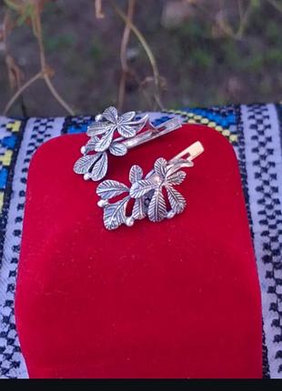 Редкие серебряные серьги " киевские каштаны"