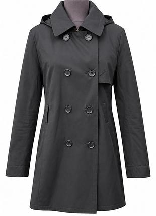 Пальто жіноче tommy hilfiger двобортне з капюшоном чорне l