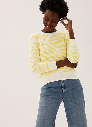 Джемпер m&s supersoft animal print crew neck jumper, розмір m/l