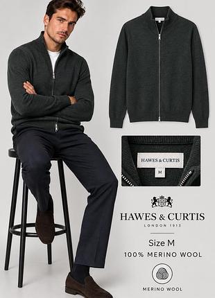 Новый / 100% меринос / hawes & curtis / full zip» — р м