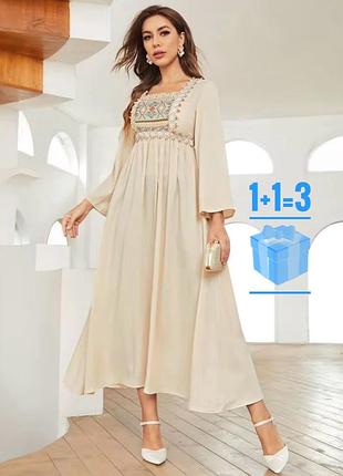Довга сукня з вишивкою shein m